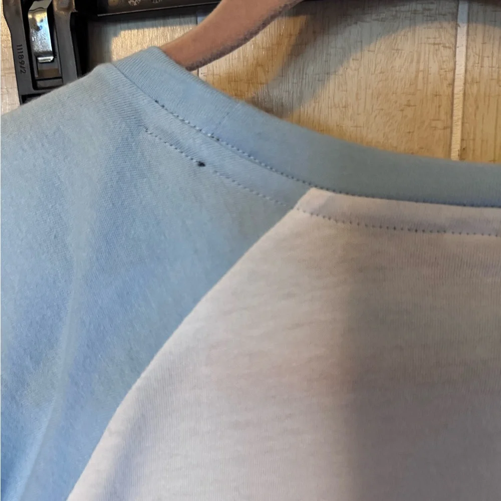 Blue and White Raglan Shirt- PINK - Picture 5 of 5